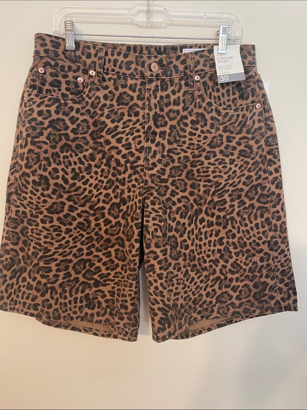 NWT GAP Denim Leopard Longline Shorts - Picture 15 of 15